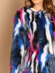 Colorful Faux Fur Coat