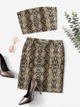 Snake Print Bandeau & Slim Fitted Skirt Set