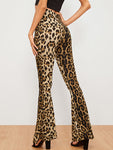 Leopard Print Flare Leg Pants