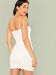 Form Fitting Scalloped Cami Dress