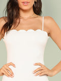 Form Fitting Scalloped Cami Dress