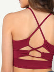 Cutout Crisscross Back Crop Cami Top