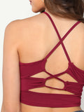 Cutout Crisscross Back Crop Cami Top