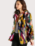 Colorful Faux Fur Coat