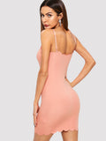 Form Fitting Scalloped Cami Dress