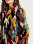 Colorful Faux Fur Coat