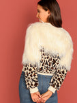 Zip Up Faux Fur Leopard Jacket