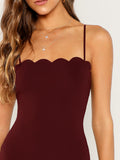 Scallop Edge Cami Bodycon Dress