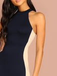 Color Block Halter Dress