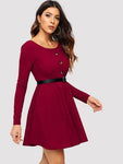 Button Up Fit & Flare Dress