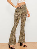 Leopard Print Flare Leg Pants