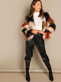 Colorful Faux Fur Coat