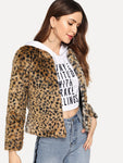 Leopard Open Front Outerwear