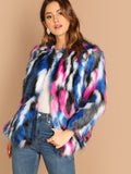 Colorful Faux Fur Coat