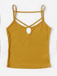 Criss-cross Neck Form Fitting Cami Top