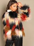 Colorful Faux Fur Coat