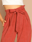 Tie Waist Wide Leg Pants