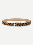 Buckle Design Leopard PU Belt