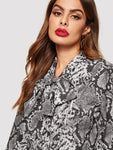 Snake Print Knot Neck Blouse