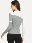 Color-Block Skinny Sweater