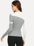 Color-Block Skinny Sweater