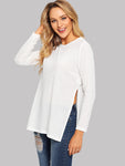 Dip Hem Split Side Casual T-shirt