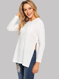 Dip Hem Split Side Casual T-shirt