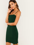 Form Fitting Scalloped Cami Dress