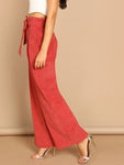 Tie Waist Wide Leg Pants