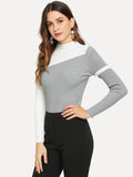 Color-Block Skinny Sweater