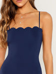 Form Fitting Scalloped Cami Dress