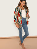 Colorful Faux Fur Coat