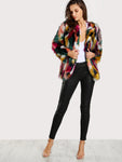 Colorful Faux Fur Coat