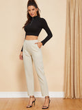 Slant Pocket Wide Waist Pants