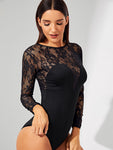 Floral Lace Teddy Bodysuit