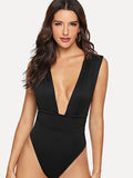 Deep V Neck Bodysuit