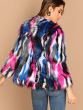 Colorful Faux Fur Coat