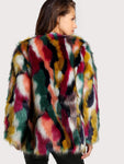 Colorful Faux Fur Coat