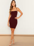 Scallop Edge Cami Bodycon Dress