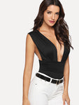 Deep V Neck Bodysuit