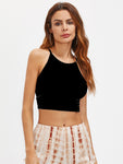 Cutout Crisscross Back Crop Cami Top