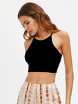 Cutout Crisscross Back Crop Cami Top