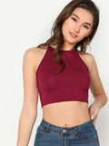 Cutout Crisscross Back Crop Cami Top