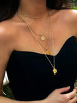 Coin & Cross Layered Pendant Necklace