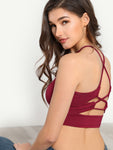 Cutout Crisscross Back Crop Cami Top