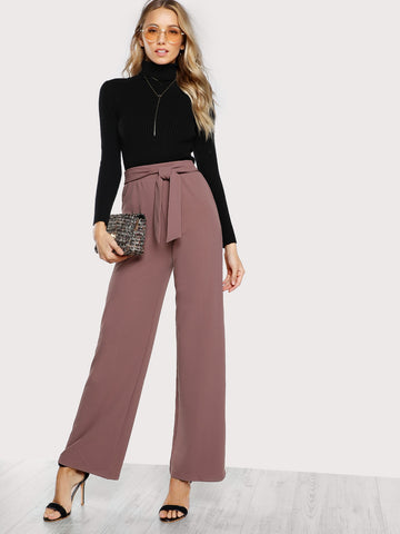 Self Tie Waist Palazzo Pants