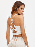 Cutout Crisscross Back Crop Cami Top