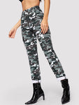 Camo Print Pocket Jeans