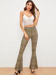 Leopard Print Flare Leg Pants