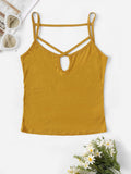 Criss-cross Neck Form Fitting Cami Top